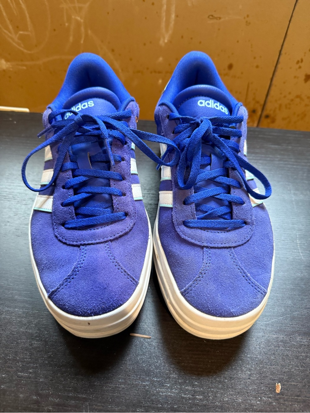 adidas women’s Blue Suede Casual Sneakers